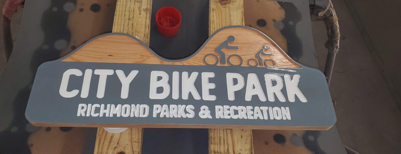 City Bike Park Cedar Sign